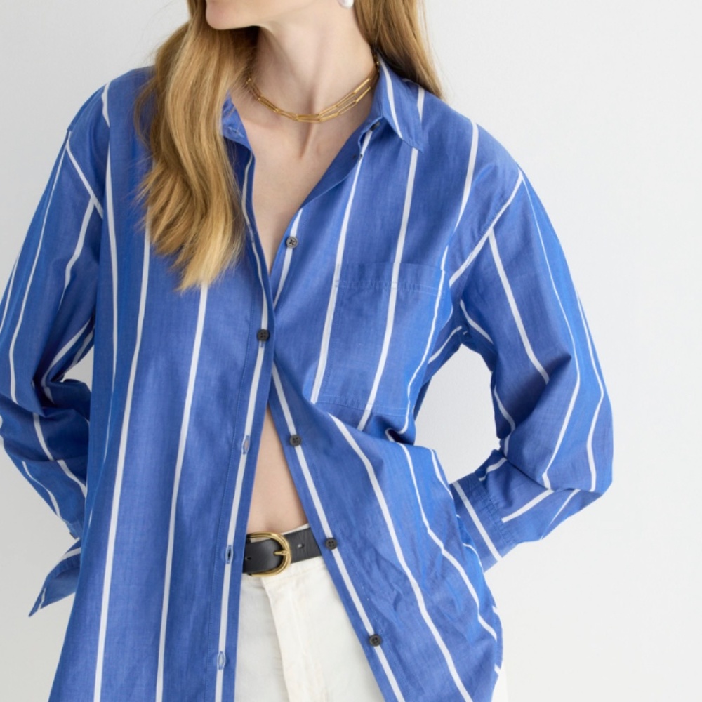 J.Crew Vertical Stripe Button Down
